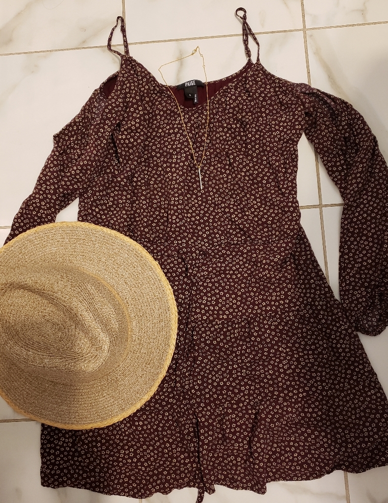 Paige floral Maroon dress